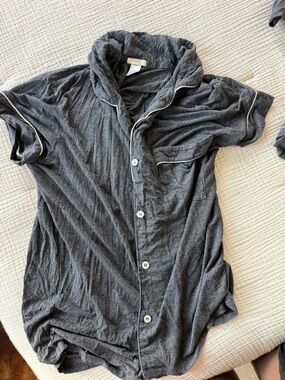 Eberjey Charcoal Gray Pajama Short Set with both long and short sleeve top extra